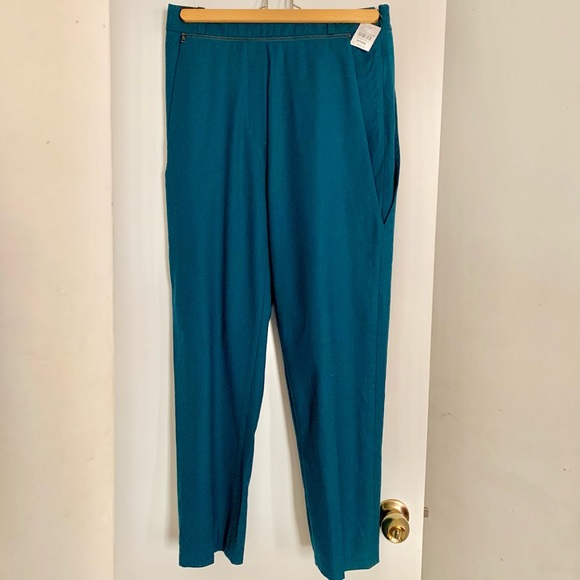 Vintage high rise teal pants/bermuda shorts size L. - Picture 1 of 8